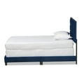 thumbnail image 2 of Tamira Glam Navy Blue Velvet Fabric Upholstered Twin Size Panel Bed, 2 of 5