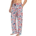 thumbnail image 3 of Mens Pajama Pants - Soft Sleep & Lounge Pants for Men, Birds Flowers Cuteness Casual PJ Bottoms Pants with Pockets, 3 of 5