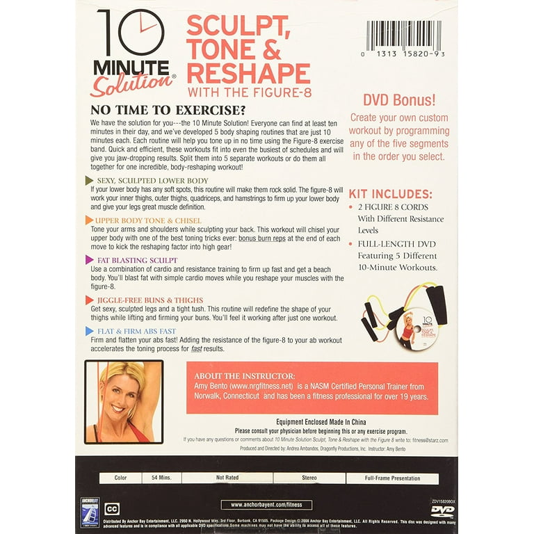10 Minute Solution Sculpt Tone and Reshape Kit DVD Starz Anchor Bay Sports Fitness Walmart