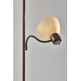 Mainstays 72'' Combo Floor Lamp, Adjustable Reading Lamp, Brown, Modern