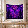 thumbnail image 5 of Butterfly with Crescent Moons in Purple Stained Glass, Mystical Gothic Style for Celestial Art Lovers, Dark Wall Art, Halloween Gift, Tapestry Wall Hanging for Bedroom and Dorm, 5 of 7