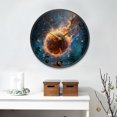 thumbnail image 2 of WOBOGO Burning Basketball Acrylic Wall Clock Battery Operated 11.9in Silent No Tick Bedroom Living Room Office Classroom Decoration, 2 of 10