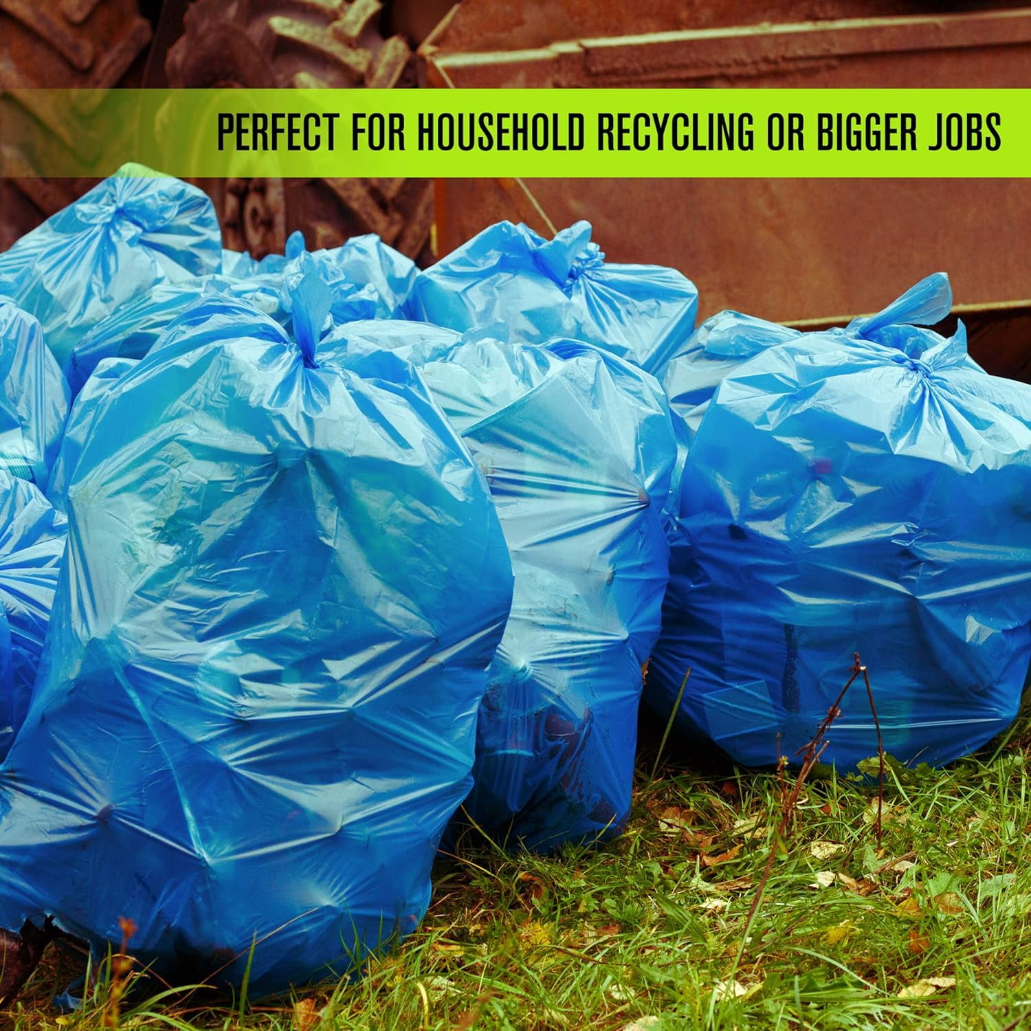 Aluf Plastics 12-16 Gallon 1.2 MIL (eq) Blue Industrial Strength Trash Bags - 24" x 31" - Pack of 250 - for Industrial, Home, & Recycling