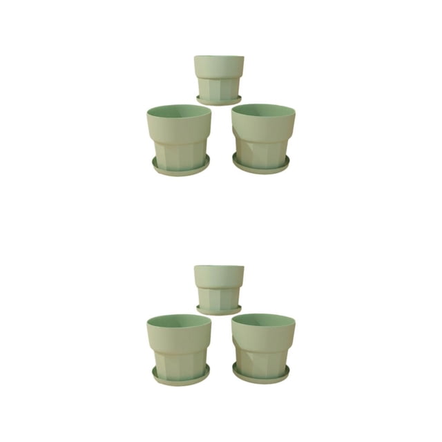 Billuyoard 3 piezas maceta de flores de control de raíces galón simple jardín suculento maceta transpirable decoración de balcón verde / m Verde/M 2piezas