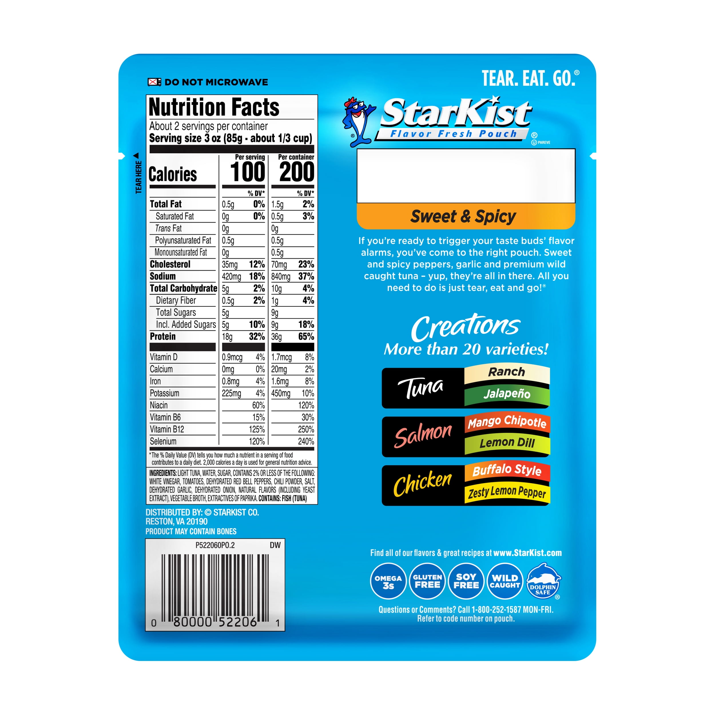 StarKist Tuna Creations, Sweet & Spicy, 6.0 oz Pouch