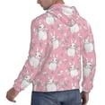 thumbnail image 6 of Kdxio Rabbit And Flower Print Mens Casual Hooded Collar Drawstring Hoodies Pullover Sweatshirts Casual Long Sleeve Shirts-4X-Large, 6 of 7