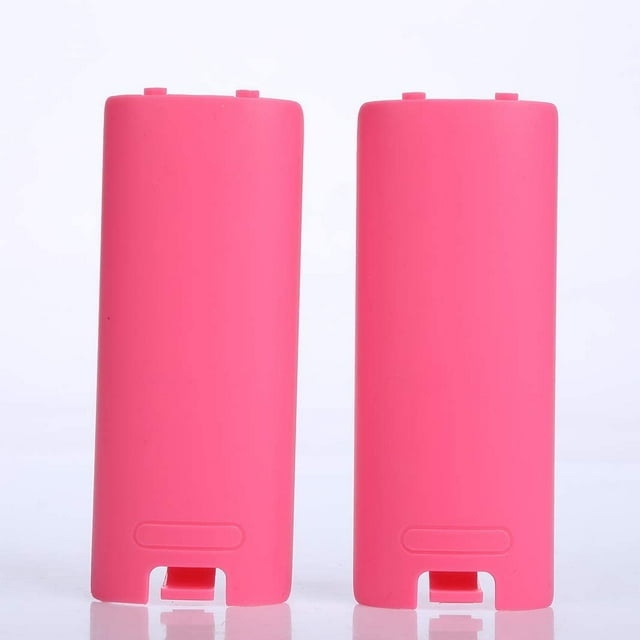 2pcs Battery Back Door Cover Shell Replacement for Nintendo Wii Remote Controller (Pink)