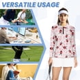 thumbnail image 6 of Uorisanigo Loving Ladybug Women's Golf Shirt Size M Casual 1/4 Zipper Women's Long Sleeve Athletic Shirts Comfortable Tennis Tops for Tennis Hiking & Outdoor Sports, 6 of 7