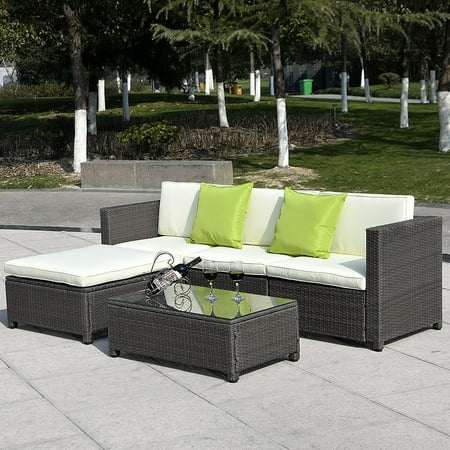Costway Outdoor Patio 5pc Furniture Sectional Pe Wicker