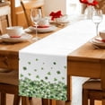 thumbnail image 5 of St. Patrick's Day Cotton Linen Table Runner for Dining Kitchen, Spring Farmhouse Luck Leaves Falling Wedding Outdoor Party Tablerunners, Dresser Scarf Coffee Tablecloth Runners 13x60 Inches, 5 of 9
