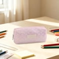 thumbnail image 6 of PYURTEP Pencil Case Glittery Rhombus Pattern Pencil Pouch Large Capacity Pencil Bag Portable Zipper Pouch for Stationery, School, Office, 6 of 7