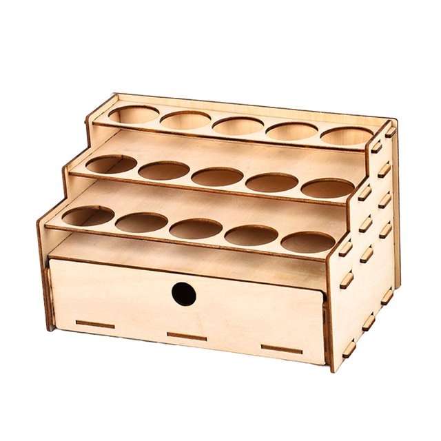MesaSe Wooden Paint Organizer Convenient Sturdy Creative Pigments Holder Racks Painting Supply for Model Parts Ink Bottles DIY Tools