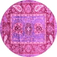 thumbnail image 1 of Ahgly Company Indoor Round Oriental Pink Traditional Area Rugs, 3' Round, 1 of 4