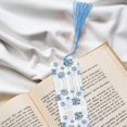 thumbnail image 6 of Kdxio Pale Blue Lotus Flowers Print Metal Tassel Bookmarks,Perfect Gift for Art Lovers and Bookworms Metal Bookmarks for Women, 6 of 8
