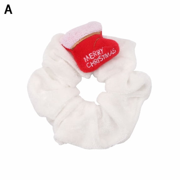 Women Velvet Girls Christmas Hair Scrunchies Ponytail Holders Hair Bands Elastic A
