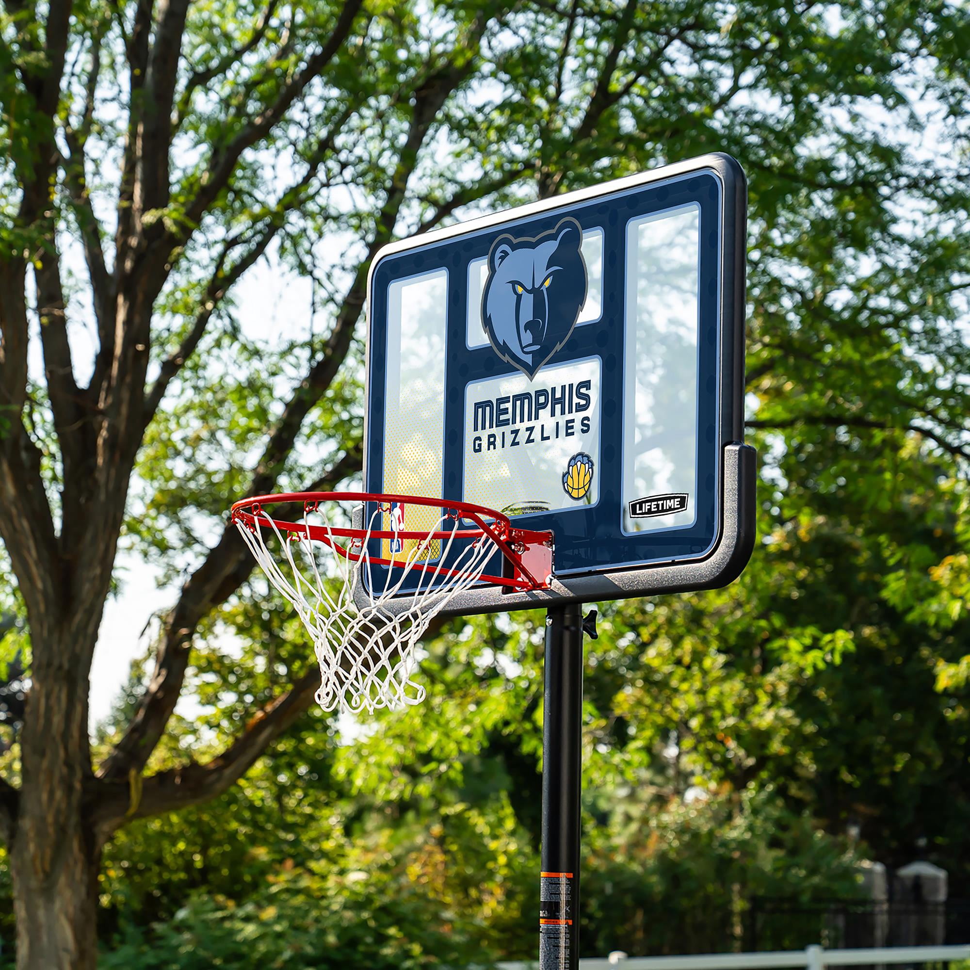Lifetime NBA Memphis Grizzlies 44" Portable Basketball Hoop with Wheels - 7.5 to 10 Ft Adjustable Height