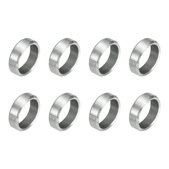 8Pcs 304 Stainless Steel Spacer 3/8" OD x 5/16" ID x 1/8" Length(10x8x3mm) Screw Standoff Bushing Plain Finish Unthreaded Round Metal Spacer for M3 Screws Bolts and Rods, Silver