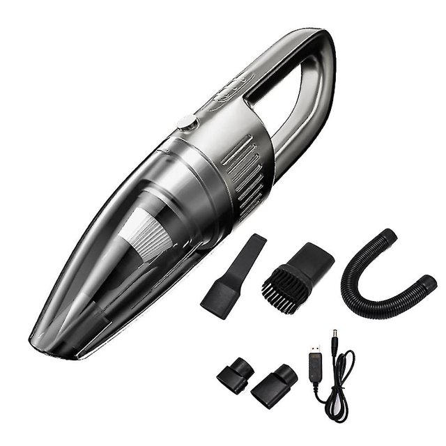 Handheld Car Vacuum Cleaner 120w 7000pa Rechargeable For Car Silver_Perfect Gift
