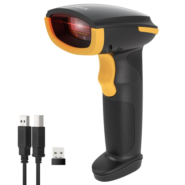 Inateck Wireless Barcode Scanner, Bluetooth Bar Code Scanner, 1D USB Barcode Reader Handheld, 2000mAh Battery 1 Charge 3 Months, Scanner Barcode with