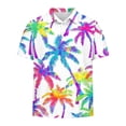 thumbnail image 5 of Vibrant Tropical Palm Tree Print Boys Polo Shirt, Quick-Dry Short Sleeve Polo for Kids, All Over Colorful Summer Beach Vacation Shirt,Size 12-13 T, 5 of 7
