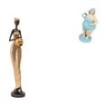 thumbnail image 1 of Escultura de mujer tribal africana, obra de arte, decoración del hogar, estatua de resina, adorno de colección, mesa decorativa, mueble de TV para dor, 1 of 8