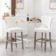 thumbnail image 2 of Westin Outdoor 29" Tufted Velvet Counter Stool (Set of 2), Antique Gray/Velvet Cream, 2 of 6