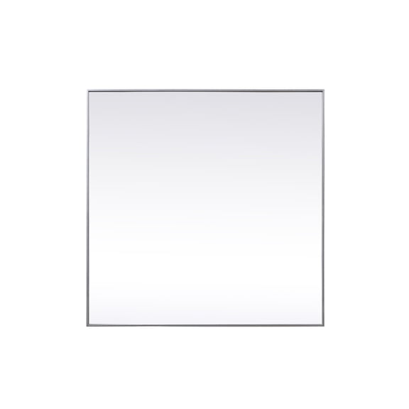 Metal Frame Square Mirror 48 inch in Silver
