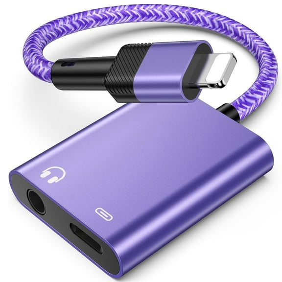 Zacenei iPhone Headphone Adapter,1PC 2-in-1 iPhone 3.5mm Headphone Jack&Fast Charge Adapter Auxiliary Audio Splitter Dongle Cable Charger Compatible with iOS iPhone 14/13/12/iPad,Support Calls