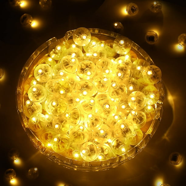 Mini luces LED con forma de globo ZGWJ, 50 unidades, luz blanca cálida, parpadeantes