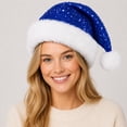 thumbnail image 5 of Anhility Sequin Santa Hat for Adults Christmas, Sparkly New Year Party Hat with Glitter, Holiday Headwear Costume Accessories Gifts for Family or Friends, 5 of 6