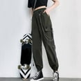 thumbnail image 2 of Summer Pants for Women Sport Trousers Cargo Streetwear Loose Pants Fashion Waist Work Hight Pants Womens Pants Casual & Wide Leg, 2 of 4