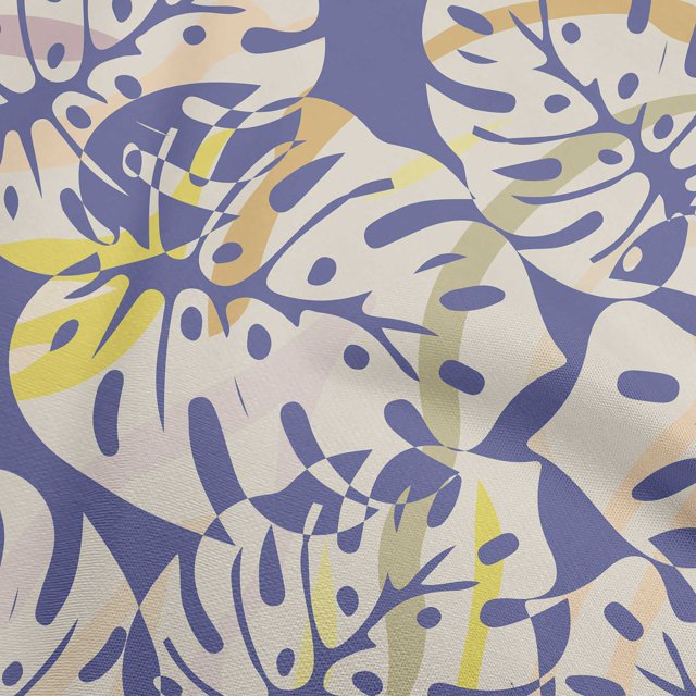 oneOone Rayon Violet Fabric Tropical Monstera Leaves Sewing Craft Projects Fabric Prints By Yard 56 Inch Wide
