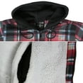thumbnail image 2 of Men's Heavyweight Flannel Zip Up Fleece Lined Plaid Sherpa Hoodie Jacket (D2 - Red Black Grey, L), 2 of 2