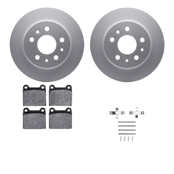 Dynamic Friction Company Rear Geospec Brake Rotors with 5000 Advanced Brake Pads includes Hardware 4512-63118