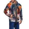thumbnail image 2 of Honeii Sunset Ocean Watercolor Dolphin Print Hoodies for Men, Pullover & Full Zip, Breathable Zip up Hoodie, Sweatshirt-XX-Large, 2 of 5