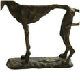 thumbnail image 5 of 14" x 11" Bronze Polystone Distressed Slim Frame Dog Sculpture with Gold Accents, by DecMode, 5 of 11