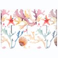 thumbnail image 2 of Metal Light Switch Wall Plate Outlet Cover (Colorful Ocean Sea Coral Reef Shell Clam White - Triple Toggle), 2 of 2