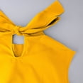 thumbnail image 6 of Miluxas Women's Sleeveless Halter Neck Blouse - Front Ruffle & Back Tie Bow Casual Tank Top Solid Flowy Shirts Ideal for Work and Daily Wear Yellow, 6 of 9