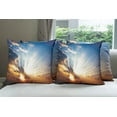 thumbnail image 6 of Ambesonne Orange Throw Pillow Cover 4 Pack, Sunbeams in Sky Scenery, 24", Orange Blue, 6 of 7