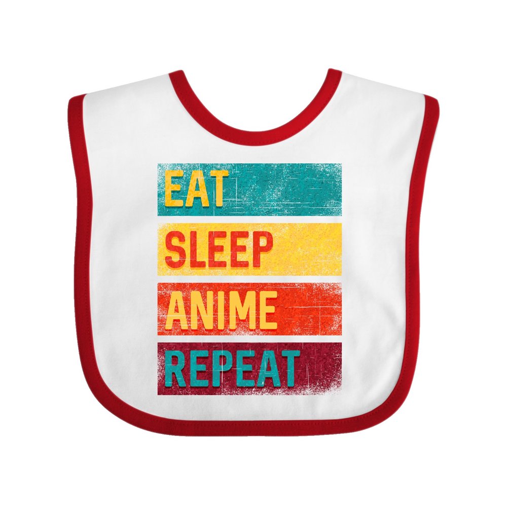 Inktastic Eat Sleep Anime Repeat Baby Bib Unisex