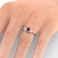 thumbnail image 4 of 2.60 Ct Oval Cut Real Red Ruby Diamond Shiny Solitaire With Asscents Engagement Ring 14K White Gold Size 5.5, 4 of 7