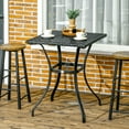 thumbnail image 2 of Outsunny Wicker Dining Table w/ Umbrella Hole Coffee Table, Black, 2 of 10