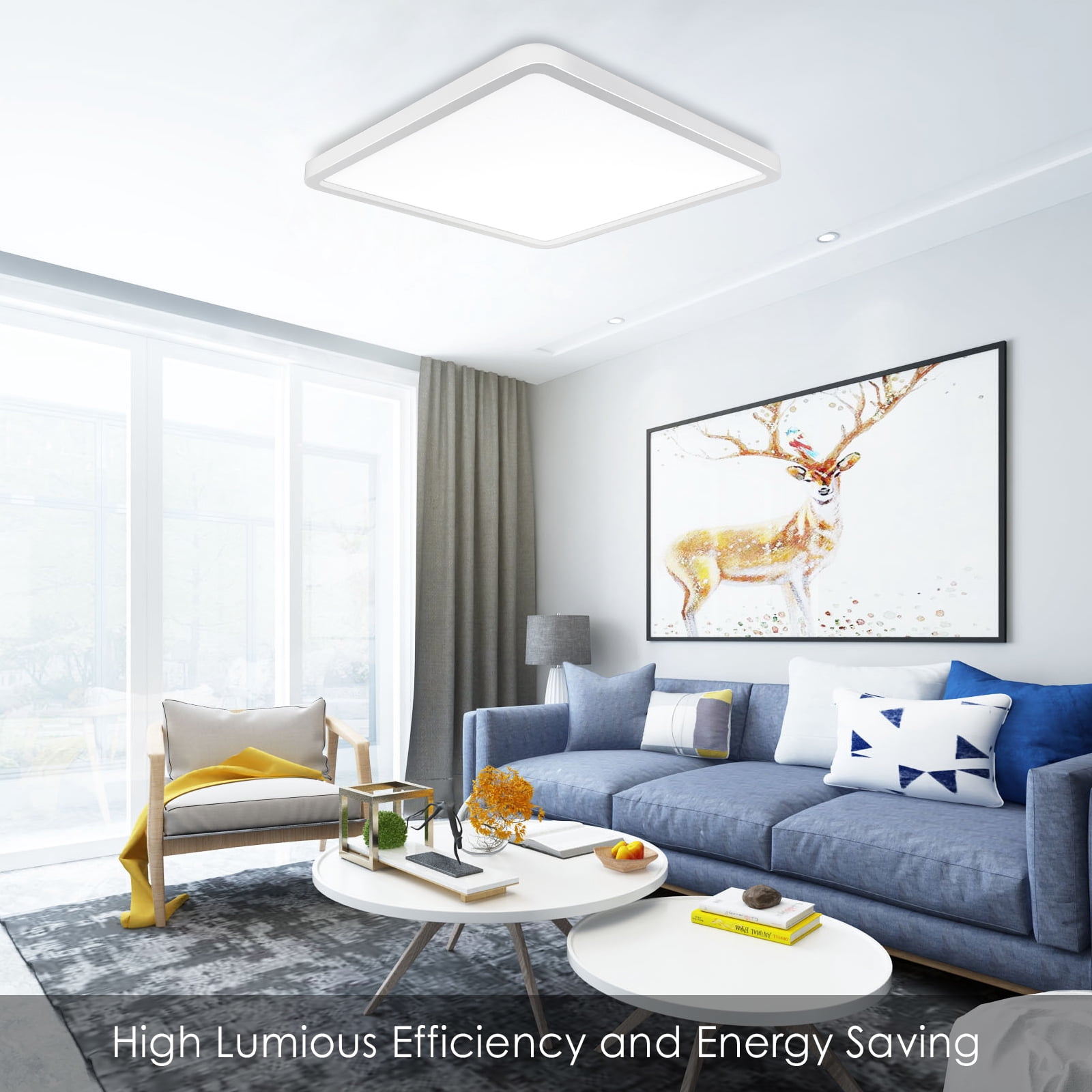24W LED Dimmable Ceiling Light With Remote Control, 7 RGB Colours Changing Ceiling Lamp 3W Backlight For Bedroom, Living Room And Drawing Room
