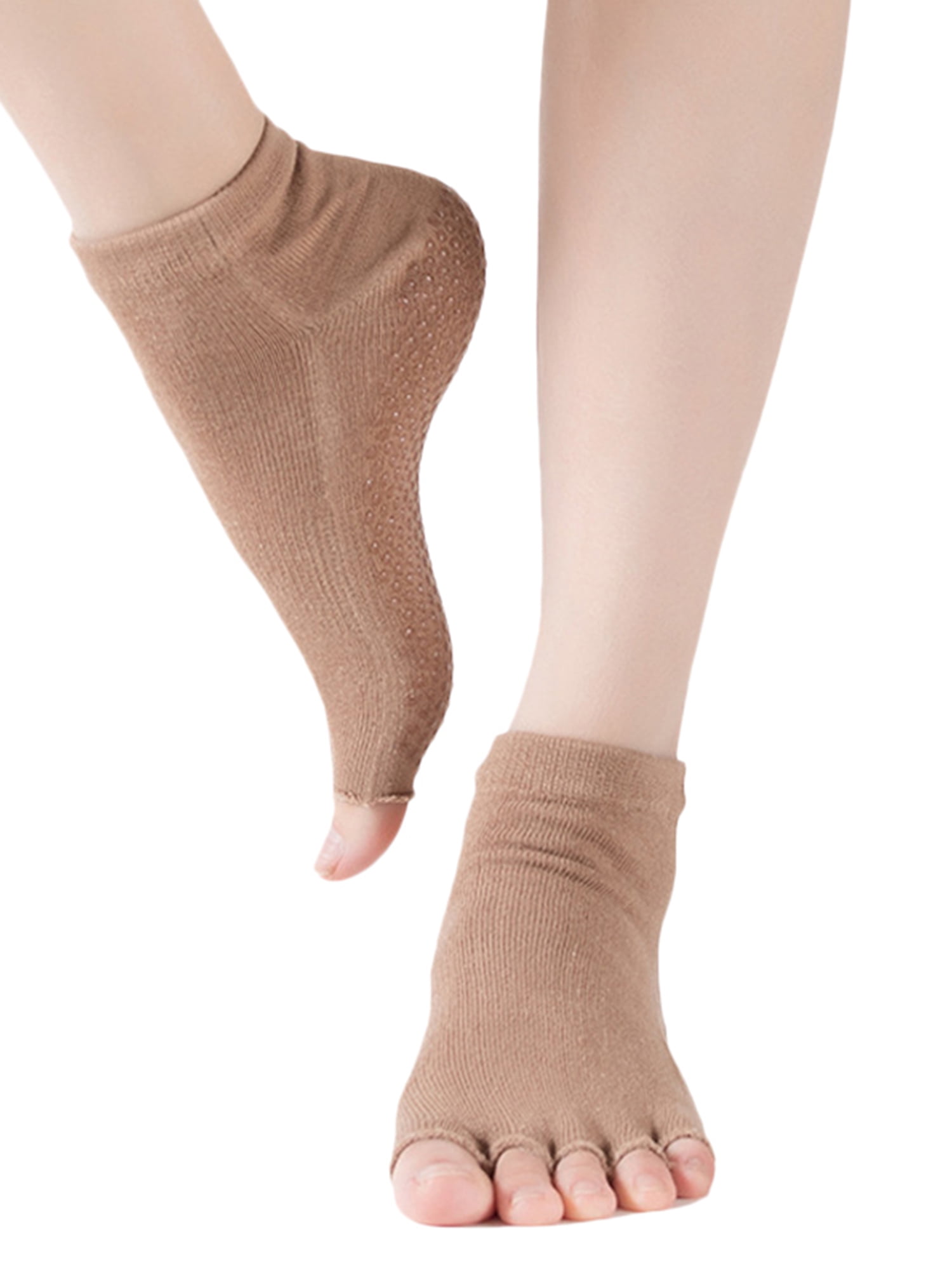 Non Slip Yoga Socks Pilates Massage 5 Toe Socks with Grip Fitness Exercise Gym 