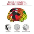 thumbnail image 5 of Disketp Colorful Tie Dye Stained Glass 1 Shower Caps,Reusable Shower Cap For Women, Double Layer Waterproof Hair Cap, Large Size For All Hair Lengths,For Girls Spa Home Salon Use, 5 of 9