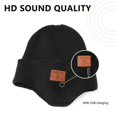 thumbnail image 4 of Morttic Unisex Bluetooth Beanie ,Upgraded Musical Knitted Cap with Headphone & Mic,Winter Warm Earflap Hat for Men Women Grey, 4 of 11