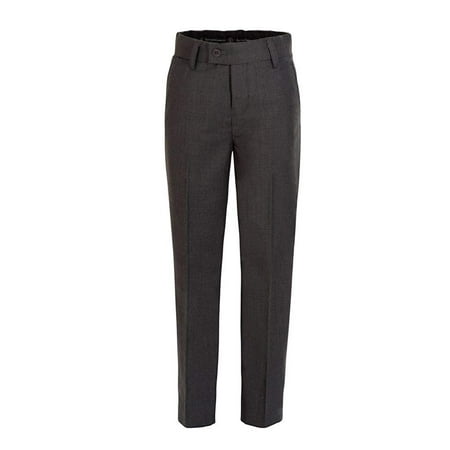 

RGM Boys Dress Pants - Hidden Expandable-Waist Flat-Front Skinny fit Slacks - Poly Rayon By Giovanni Uomo Charcoal 3