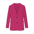 thumbnail image 4 of Women's Casual Blazer Jacket, Lapel Collar Long Sleeve Single Breasted Work Coat, Tailored Fit for Office Wear, Business Casual Outfits, and Daily Professional Style-Hot Pink, 4 of 9