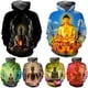 thumbnail image 2 of Sudadera con capucha con estampado 3D de Buda Shakyamuni para hombre y mujer, de gran tamaño, de manga larga, de diseñador, 2 of 5