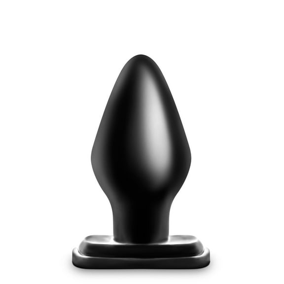 Eden PVC Extra Large Anal Plug with Tapered Tip and Flared Base, Black